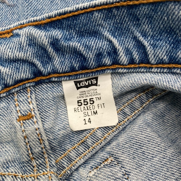 Vintage Levi’s 555 Slim Straight 80’s Mom Jeans Light Wash High Rise 25 - Picture 11 of 15